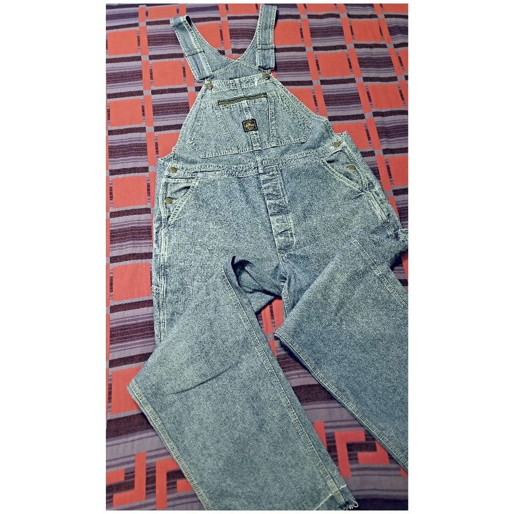 DOUBLE RL RALPH LAUREN RRL TRUE VINTAGE 1990's DENIM OVERALLS- SIZE 32" - Picture 4 of 11